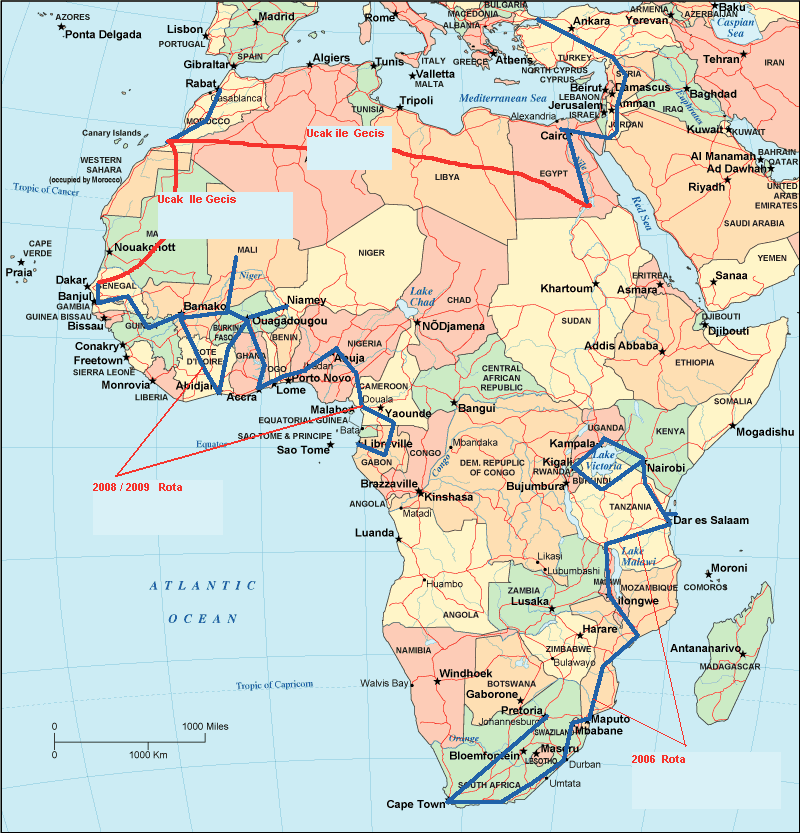 Afrika Haritasi Gezi Rotası